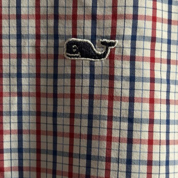 Vineyard Vines Mens Long Sleeve Button Down Red White Blue Whale Shirt XL - Picture 6 of 12